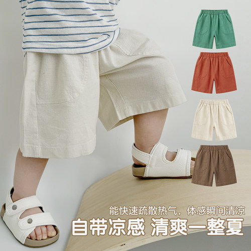 夏季轻薄儿童休闲短裤棉麻韩版