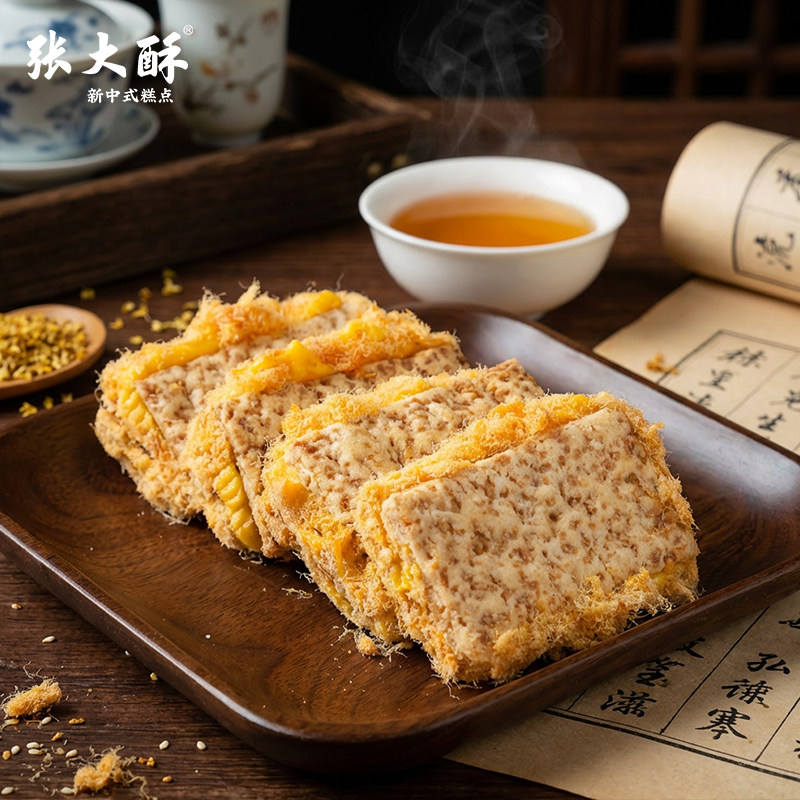 张大酥肉松咸蛋黄方块酥牛轧饼干老式金华特产办公室网红零食小吃