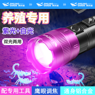 2025新款 强光蝎子灯专用照看超亮手电筒两用大功率专业充电紫光灯