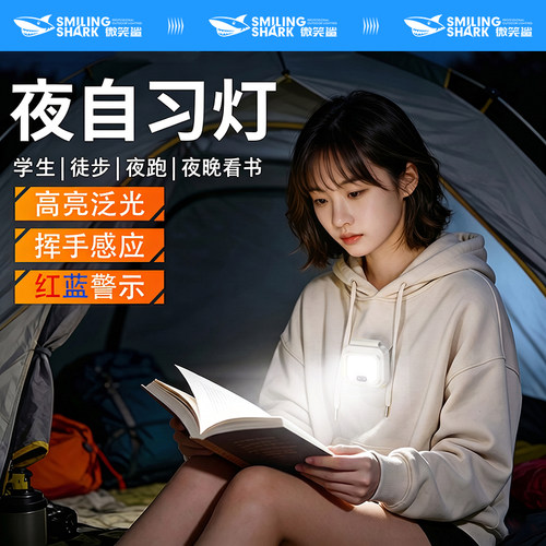 登山夜爬灯强光超亮手电筒夜间跑步安全警示灯户外徒步夹子照明灯