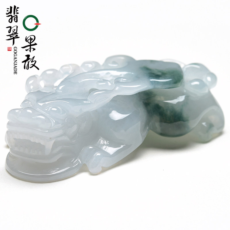 st5707果敢翡翠 飘花翡翠貔貅吊坠玉貔貅挂件玉石貔貅玉坠