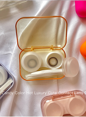 安瞳隐形眼镜盒便携2025新款可爱美瞳盒子透明简约眼镜护理伴侣盒