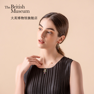 大英博物馆安卡首饰项链手链耳钉胸针镀金珍珠彩锆9K生日礼物女生