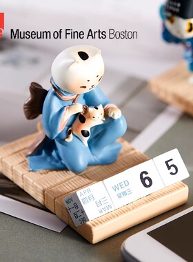 MFA波士顿美术博物馆歌川国芳摸小猫手机支架日历摆件