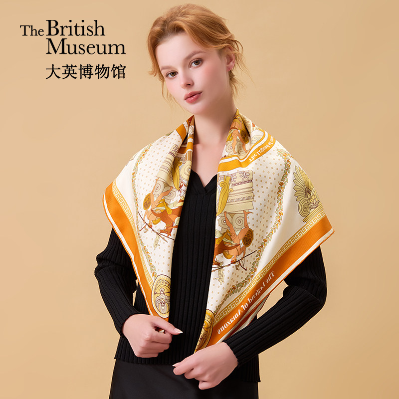 大英博物馆古希腊系列雅典娜战神重磅真丝丝巾桑蚕丝方巾女送长辈