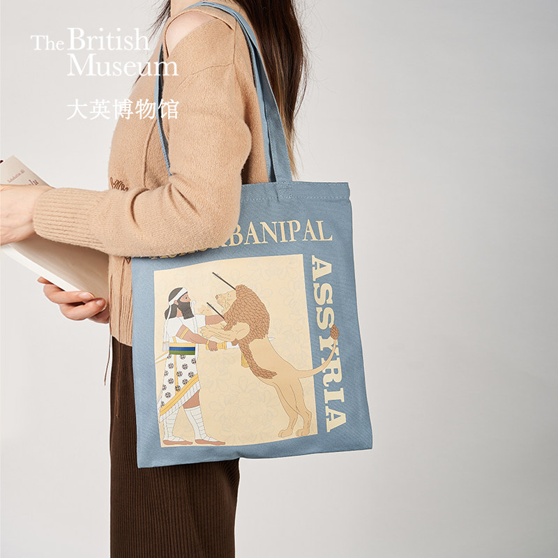 大英博物馆x苏州博物馆亚述系列亚述猎狮图帆布包单肩包大容量,箱包皮具/热销女包/男包,时尚帆布包,淘宝优惠券,粉丝福利购,淘宝优惠卷