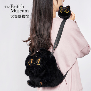 大英博物馆安德森猫和她的朋友们毛绒猫头刺绣双肩包生日礼物