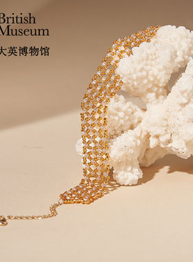 大英博物馆欧洲文化艺术系列洛可可编织鎏金爱心手链生日礼物女生