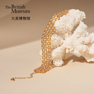 大英博物馆欧洲文化艺术系列洛可可编织鎏金爱心手链生日礼物女生