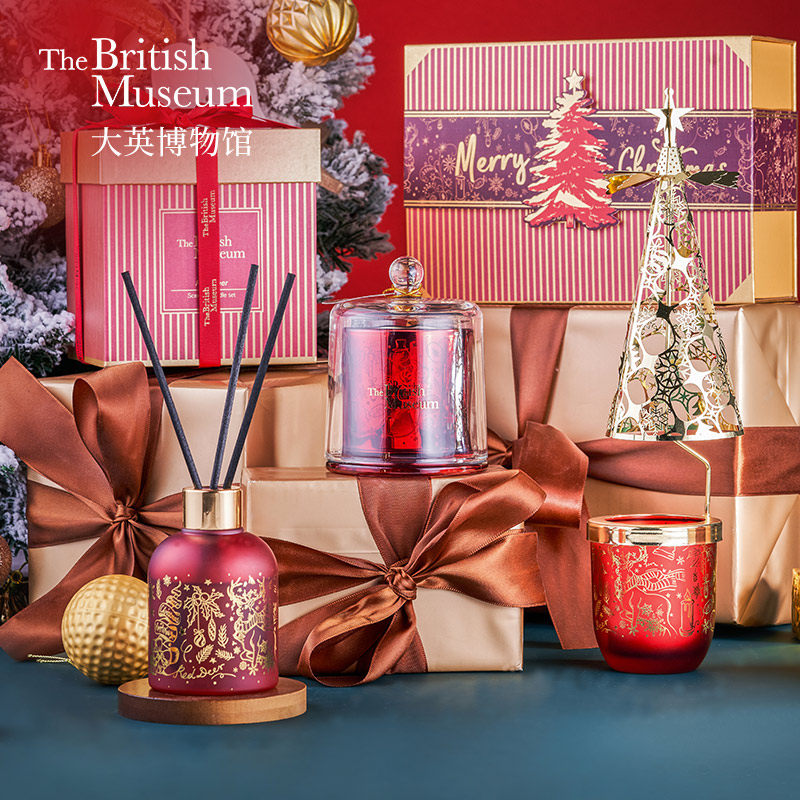 大英博物馆圣诞麋鹿系列香薰走马灯配件香氛灯罩礼盒新年圣诞礼物