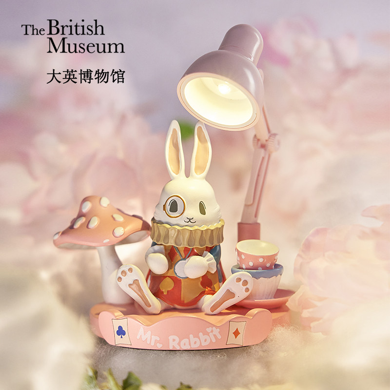 大英博物馆爱丽丝漫游奇境系列怀表兔迷你台灯手机支架摆件