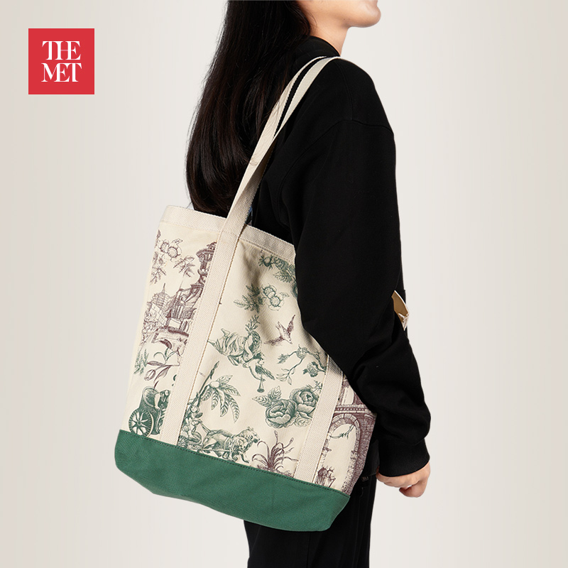 大都会艺术博物馆复古印花单肩包