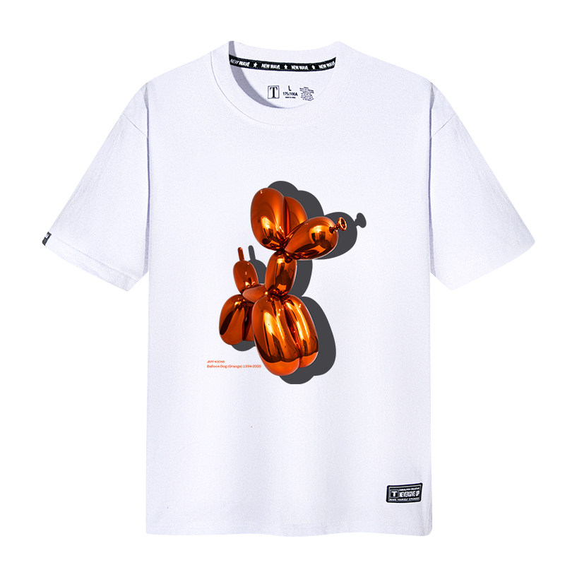jeff koons气球狗气泡狗联名男T恤杰夫昆斯雕塑兔子半袖短袖衣服