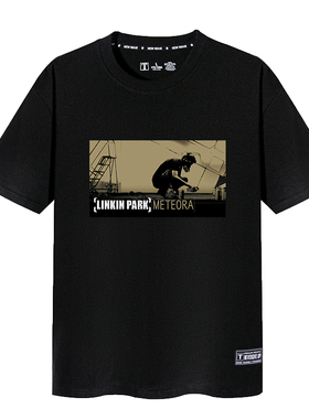 林肯公园Linkin Park短袖t恤Meteora专辑同款摇滚乐队美式打底衫
