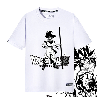 动漫周边衣服七龙珠超孙悟空超级赛亚人漫画同款短袖青少年T恤衫