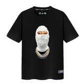 嘻哈半袖 怪奇物语周边大金链珍珠蒙面人同款 T恤男女短袖 宽松情侣