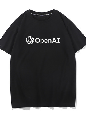 openai人工智能搜索引擎周边衣服科技半袖夏季纯棉短袖T恤男