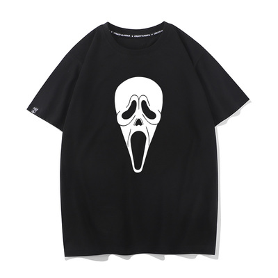美剧惊声尖叫T恤Scream恐怖惊声尖笑纯棉圆领短袖上身半截袖
