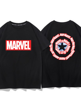 联名漫威marvel短袖T恤男宽松纯棉夏季潮流新款ins潮牌打底衫