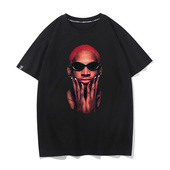 Dennis 打底 街头嘻哈高街半袖 Rodman罗德曼短袖 T恤男潮牌美式