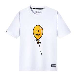 正品Drew VMEOW house贾斯汀比伯同款笑脸气球宽松百搭短袖T恤男