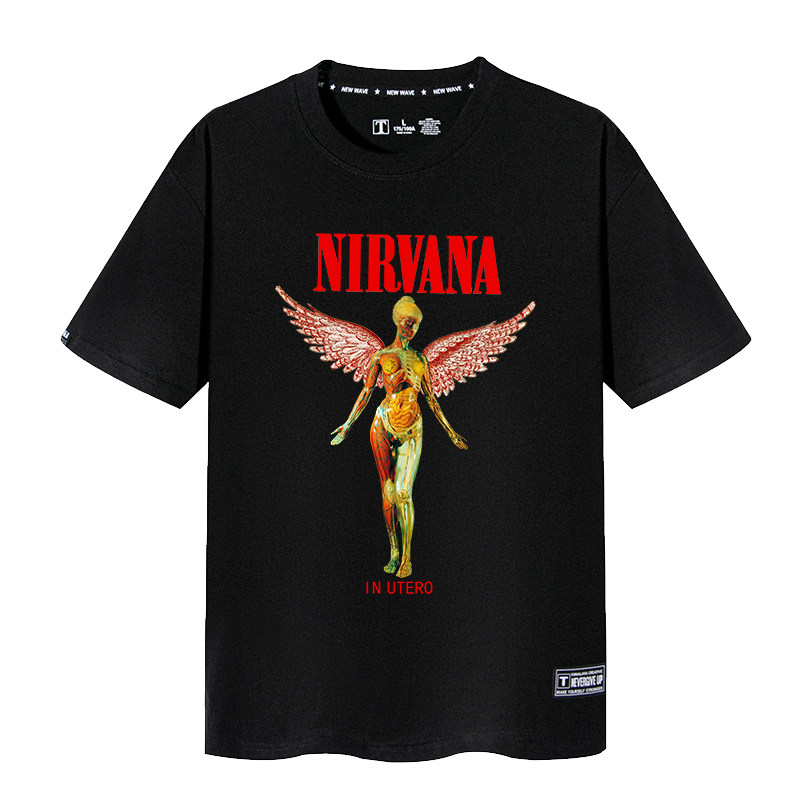 涅槃乐队T恤男女短袖Nirvana摇滚复古街头vintage半袖衣服打底衫