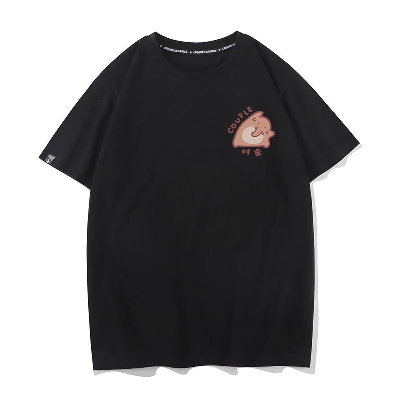 情侣装roora红蓝小象合体情侣装短袖T恤有对象复古disoo衣服