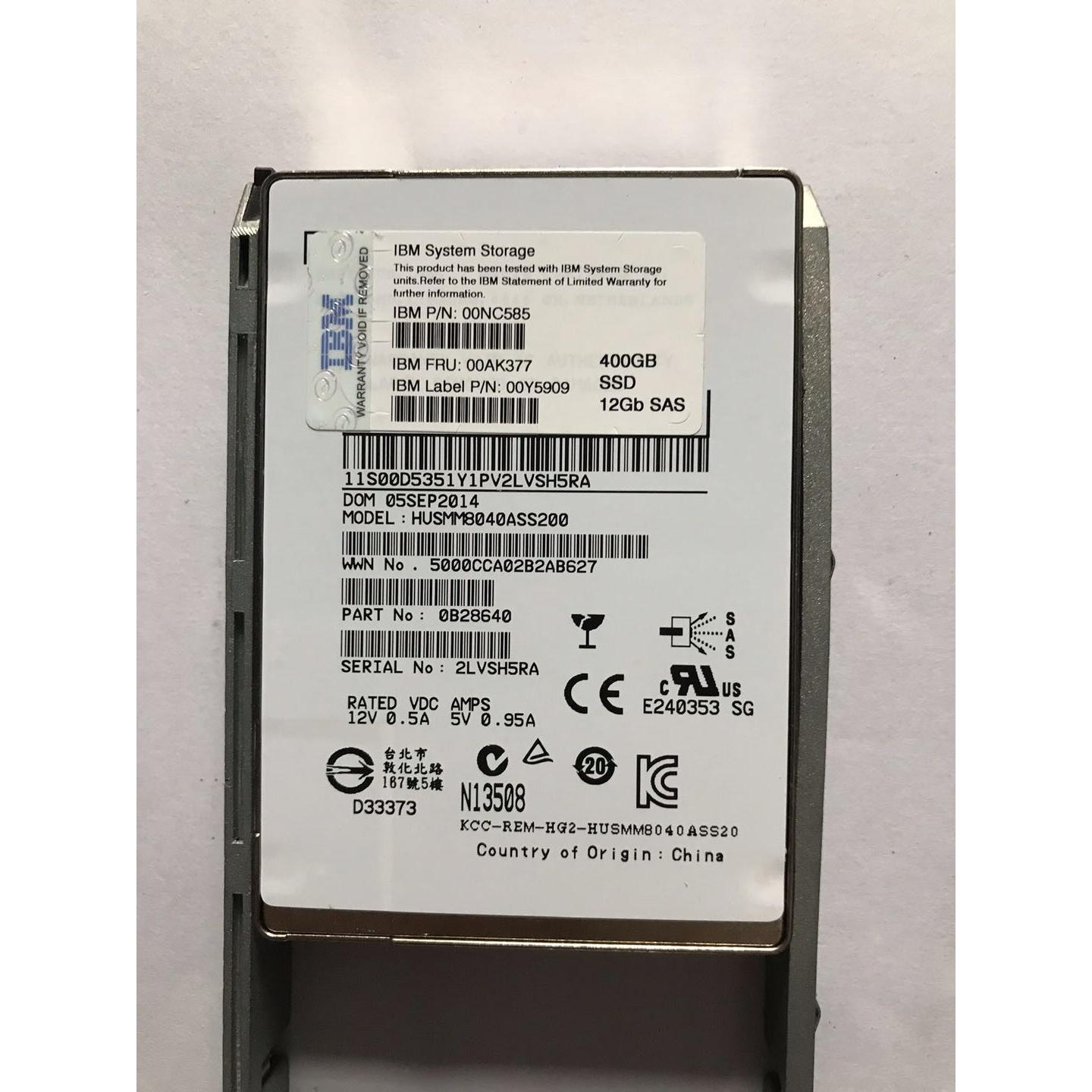 IBM 00NC585 00AK377 00Y5909 400G 12Gb SSD V3500 V3700 硬盘