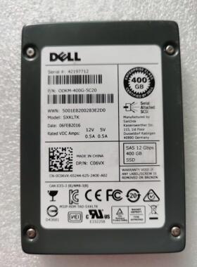 Dell/戴尔 400G 2.5 SAS SSD 12GB 硬盘 0YT53C 0C06VX带测报