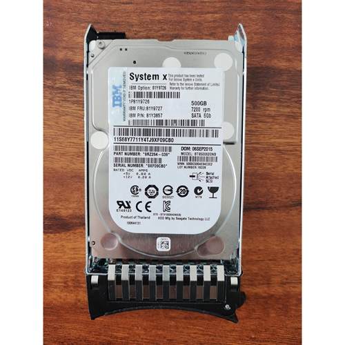 IBM 81Y9727 81Y9726 81Y3857服务器硬盘 500GB SATA 7.2K 2.5寸