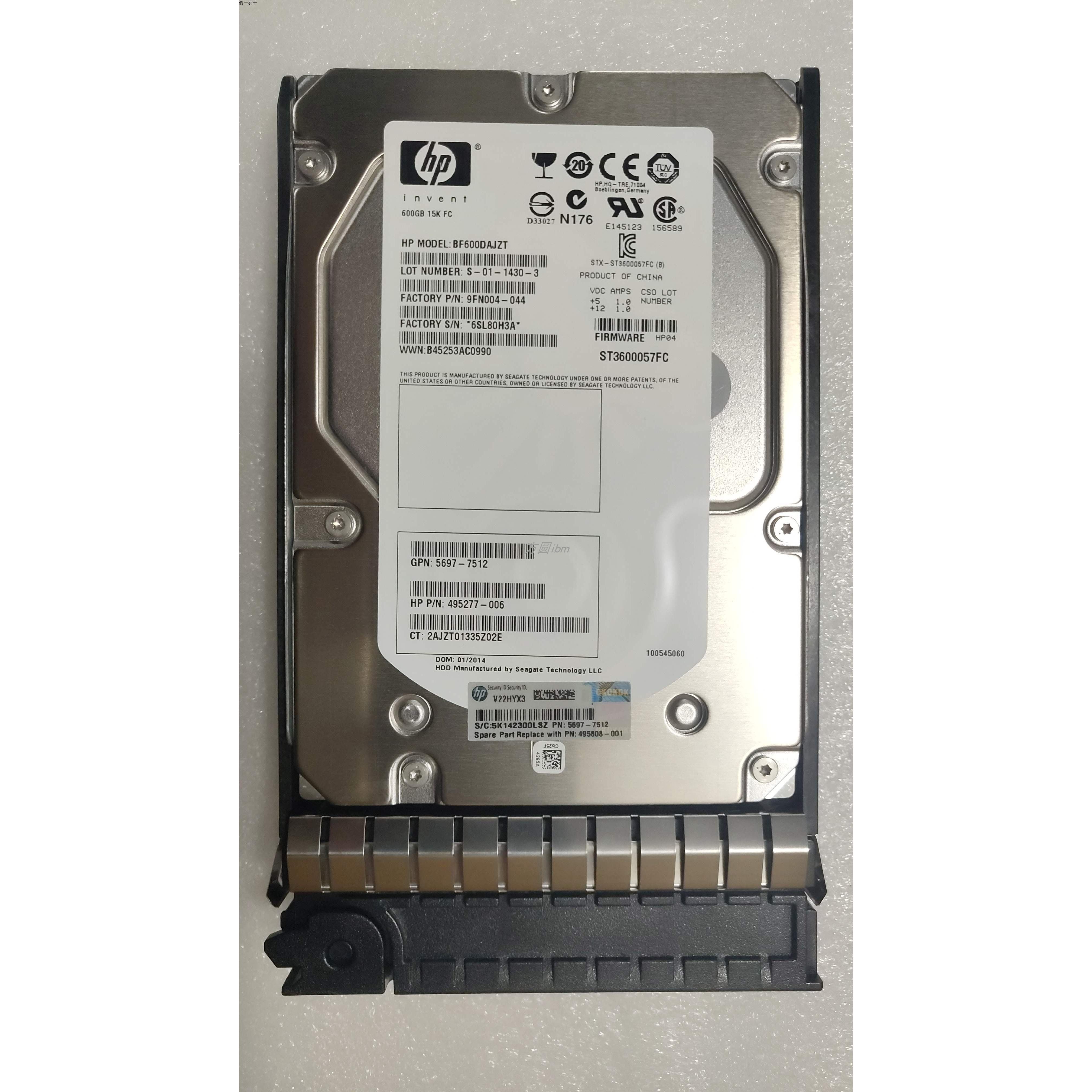 HP 495808-001 AJ872B 600G15K 3.5FC 5697-7512 EVA存储硬盘