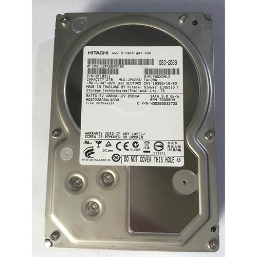 HITACHI HDS 3276139-D 2TB SATA 7.2K HUA722021ALA330硬盘