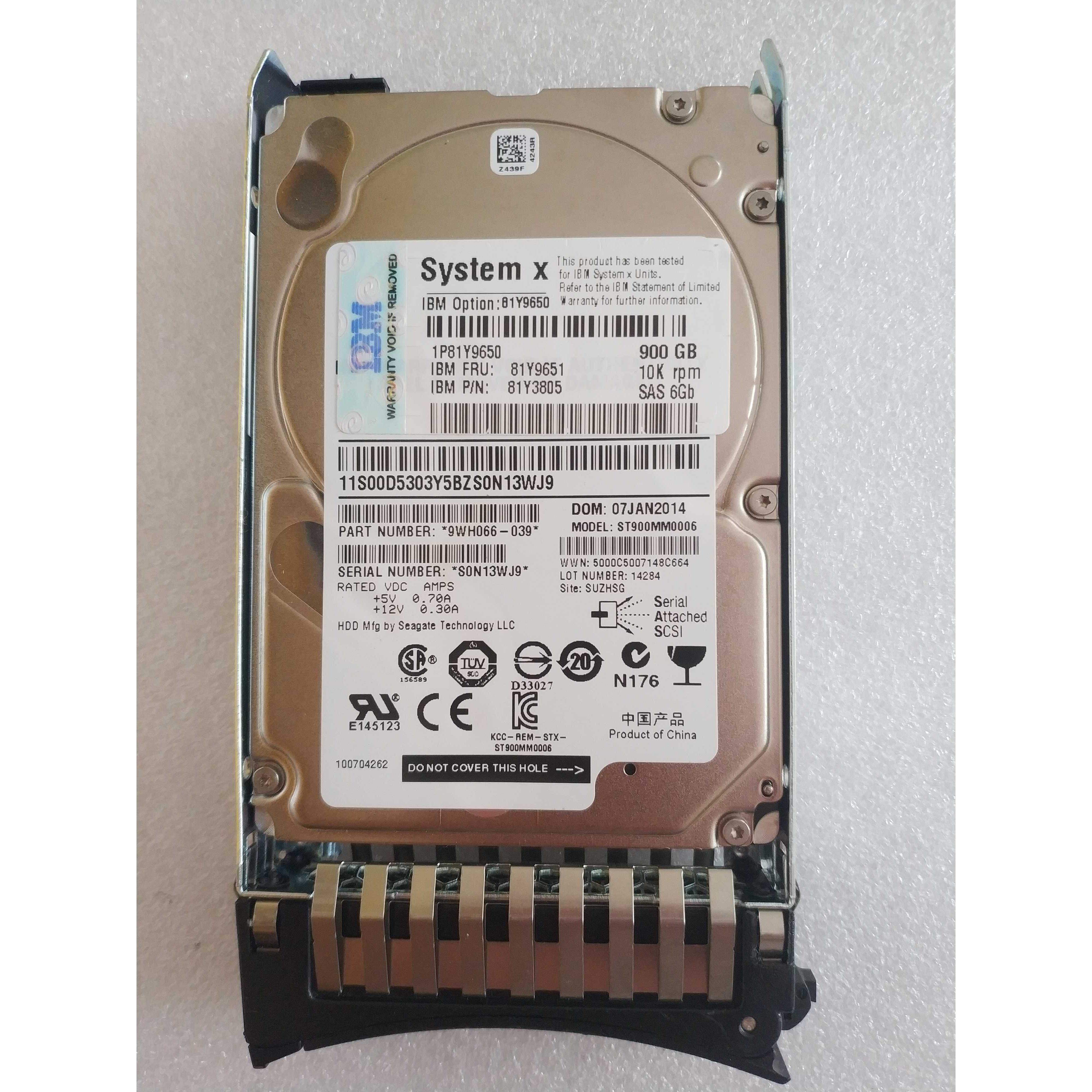 IBM x3690 x3850X5 x3750M4900G 10K SAS 81Y9651服务器硬盘