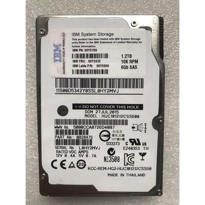 IBM 00Y2432 00Y2507 00AR010 1.2T 10K 6GSAS 2.5 V3700硬盘