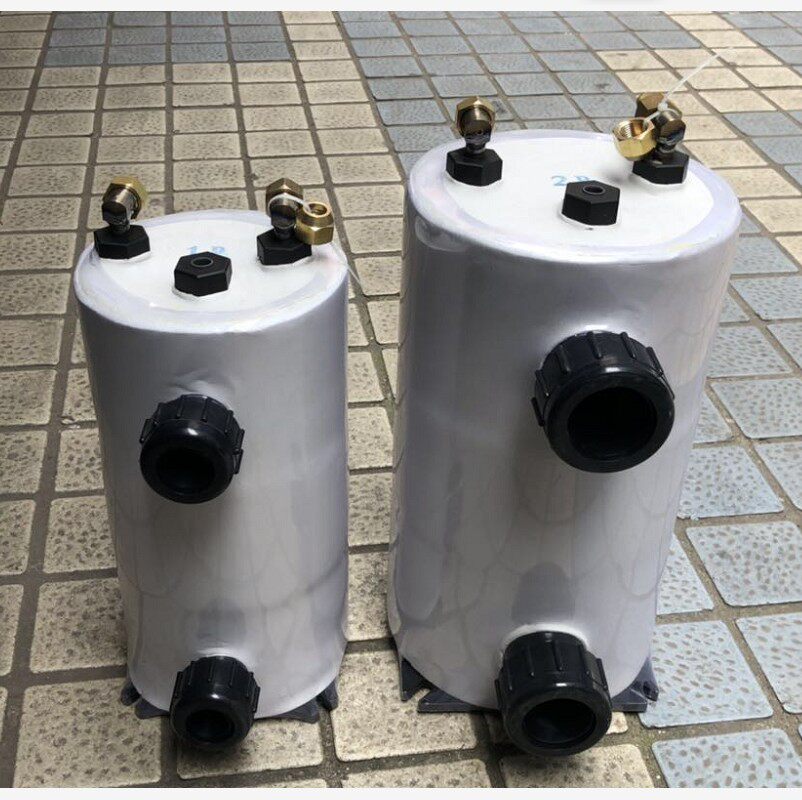 海鲜鱼池机制冷机钛炮蒸发器 冷冻水箱 鱼缸冷水机纯钛蒸发换热器