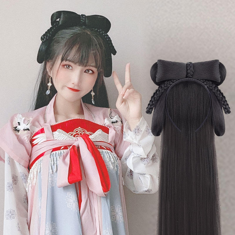 汉服假发汉服发箍发髻一体式女发型全头套发包古装古风造型垫发
