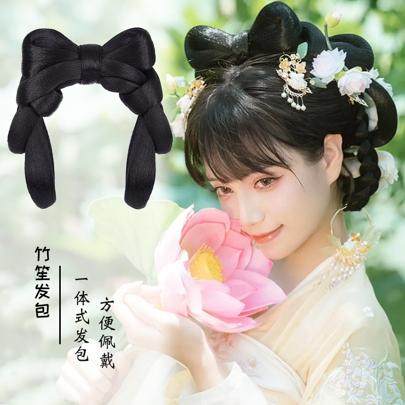 汉服盘发发型,汉服发型中发_大山谷图库