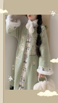 捌伍柒原创 暖暖 明制汉服女春季款加厚刺绣方领对襟衫马面裙套装