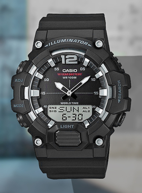 CASIO卡西欧电子表Regula十年电力指针数位双显运动表HDC-700-3A2