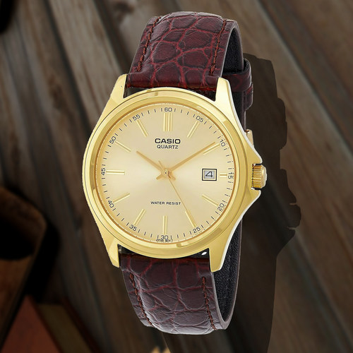 casio卡西欧手表男士 MTP-1183Q-9A防水简约指针数字皮带石英男表