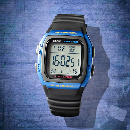 卡西欧（CASIO）手表复古小方块儿童学生男女电子手表 W-96H-2A