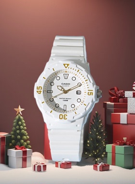 卡西欧儿童手表CASIO白色手表女夏天游泳学生指针表LRW-200H-7E2