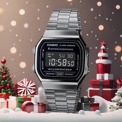 日本卡西欧复古简约电子手表