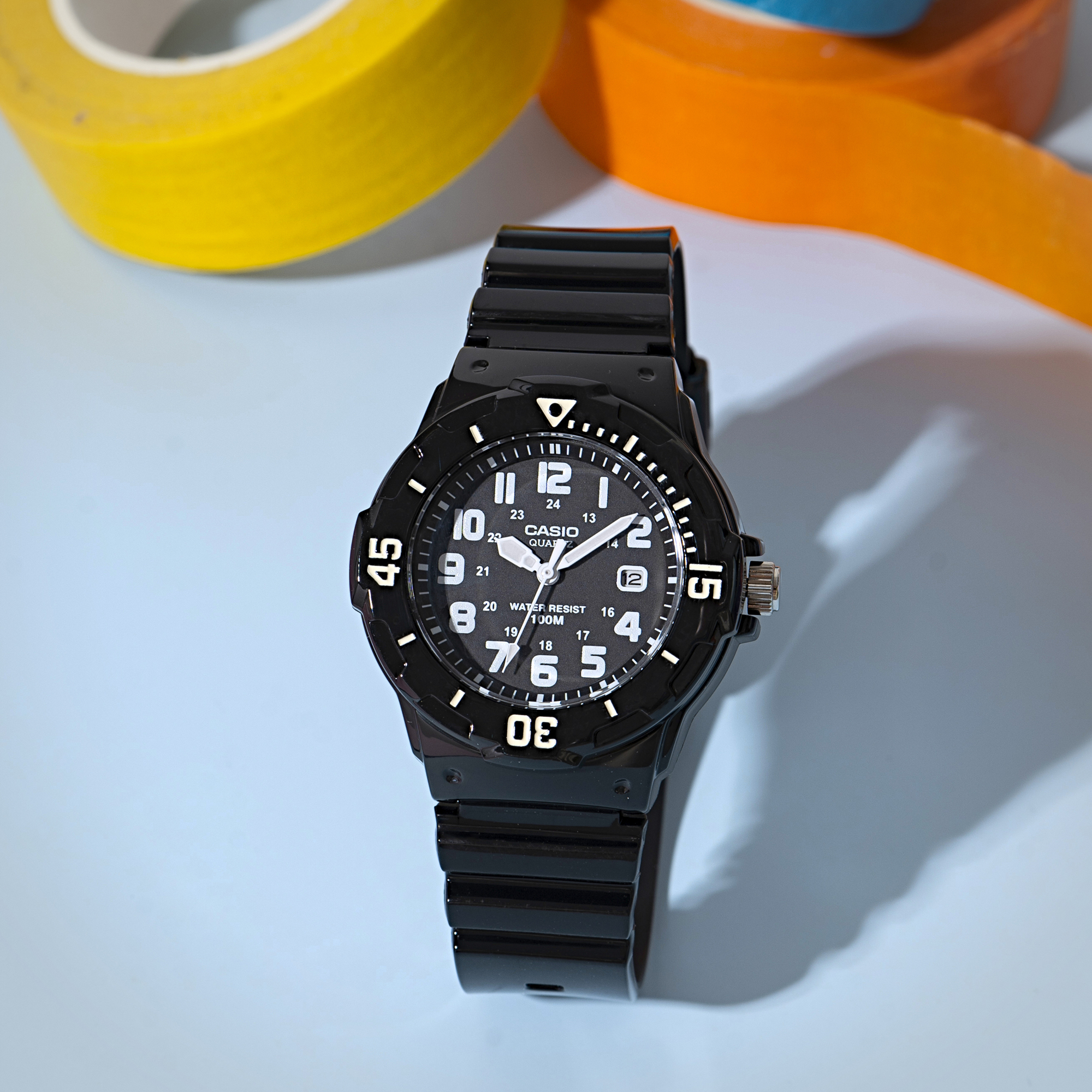 卡西欧可爱冰淇淋马卡龙色手表女100m防水指针表 LRW-200H-1B