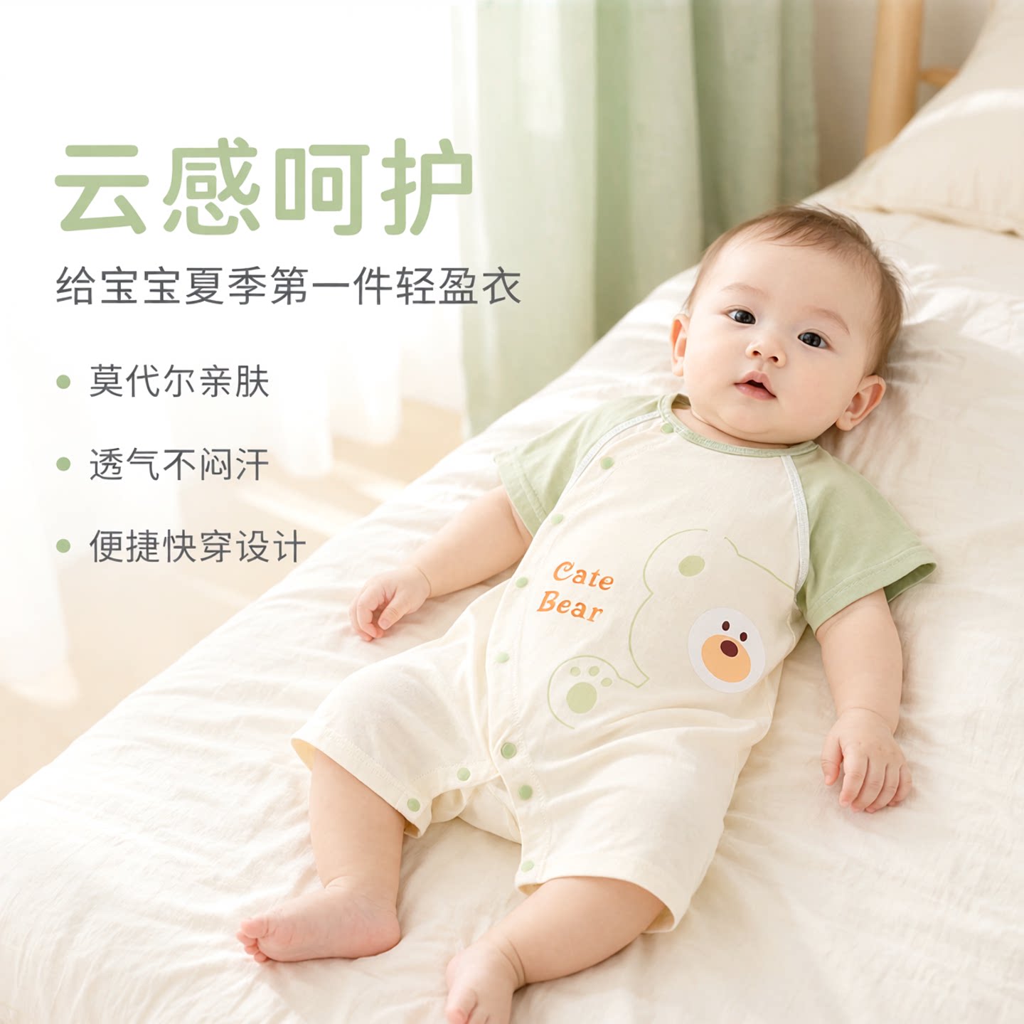 婴儿莫代尔短袖薄款夏款图片