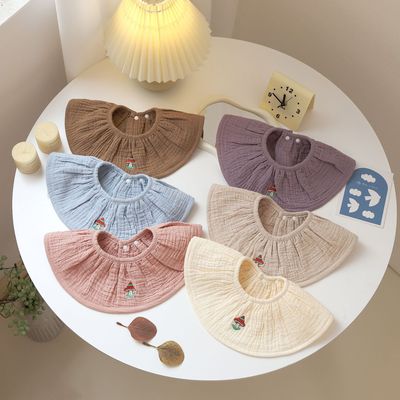 婴儿口水巾纯棉纱布薄款围嘴宝宝新生儿兜兜防吐奶垫四季通用