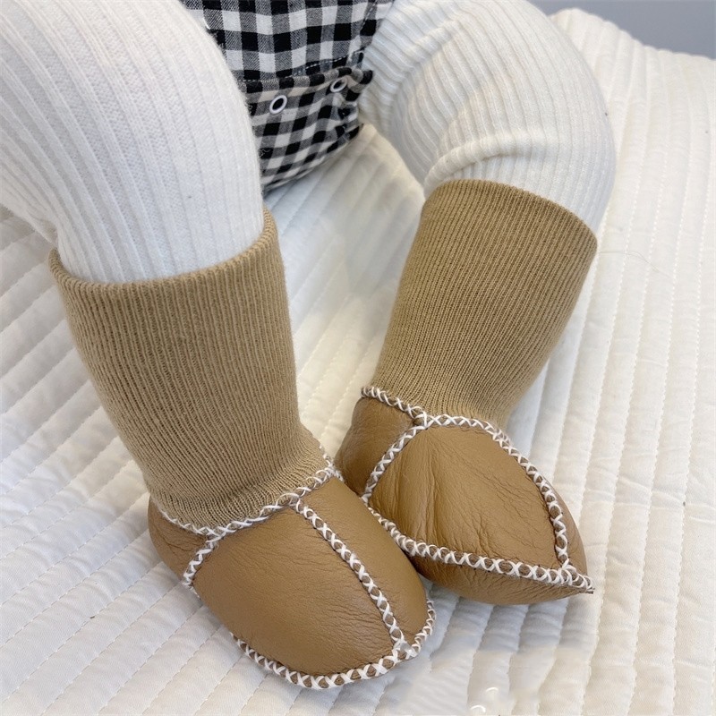 羊皮毛一体婴儿棉鞋冬季