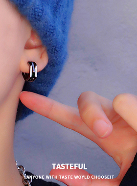 爆款耳环高级设计感轻奢日韩男士耳钉ins冷淡风复古简约耳圈耳饰