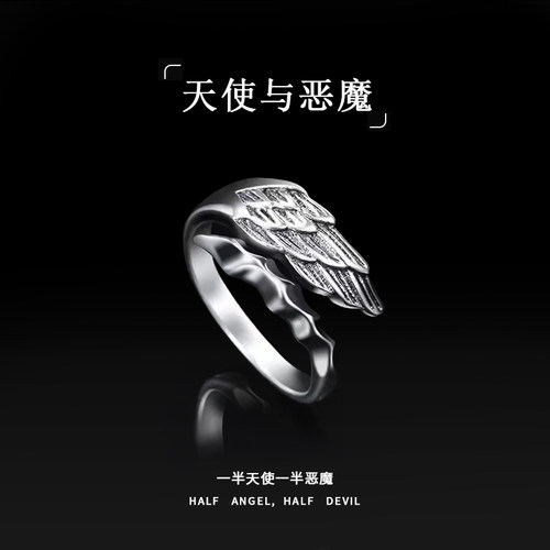 戒指男潮时尚个性天使女ins恶魔