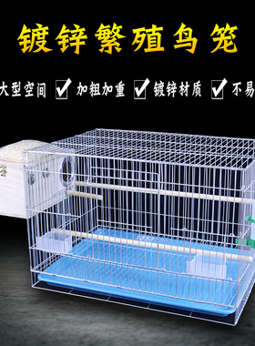 大型加粗加重大号鸟笼子虎皮牡丹玄风鹦鹉鸟笼八哥鸽子镀锌繁殖笼
